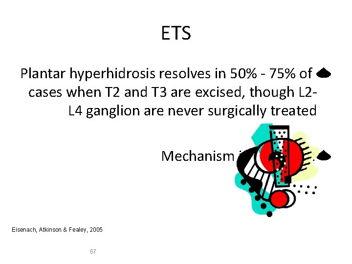 ETS Plantar hyperhidrosis resolves in 50% - 75% of cases when T 2 and