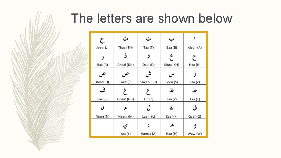 The letters are shown below 
