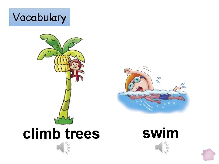 Vocabulary climb trees swim 