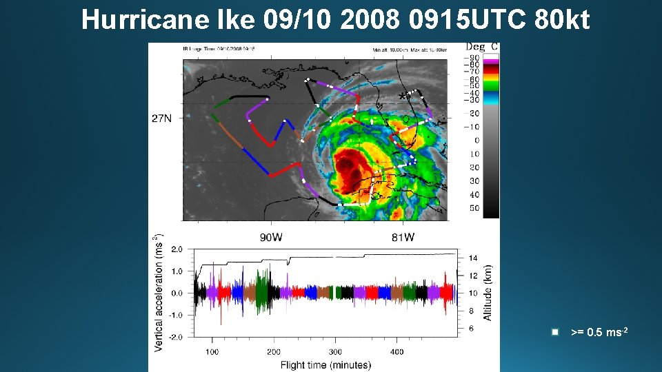 Hurricane Ike 09/10 2008 0915 UTC 80 kt >= 0. 5 ms-2 