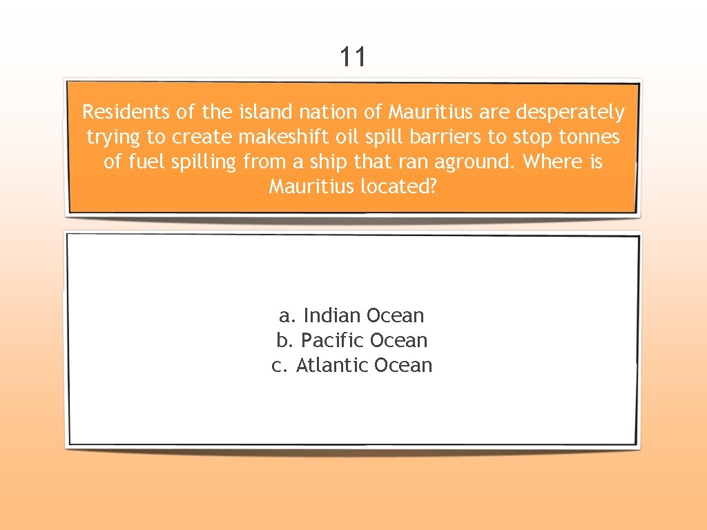 11 Residents of the island nation of Mauritius are desperately trying to create makeshift