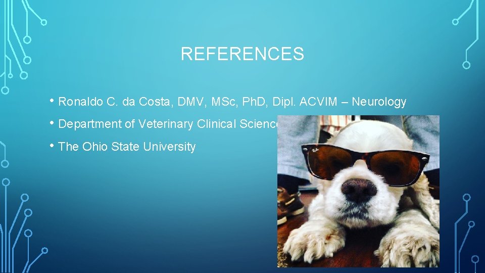 REFERENCES • Ronaldo C. da Costa, DMV, MSc, Ph. D, Dipl. ACVIM – Neurology