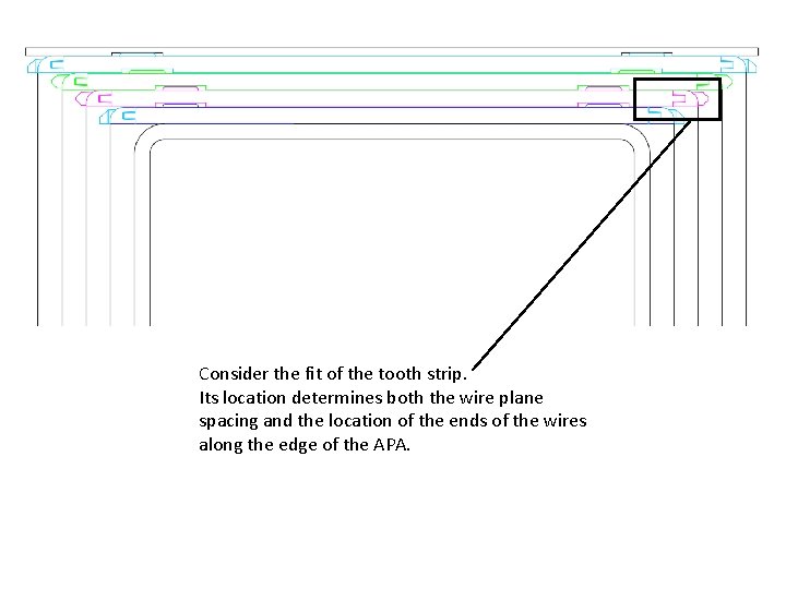 Consider the fit of the tooth strip. Its location determines both the wire plane