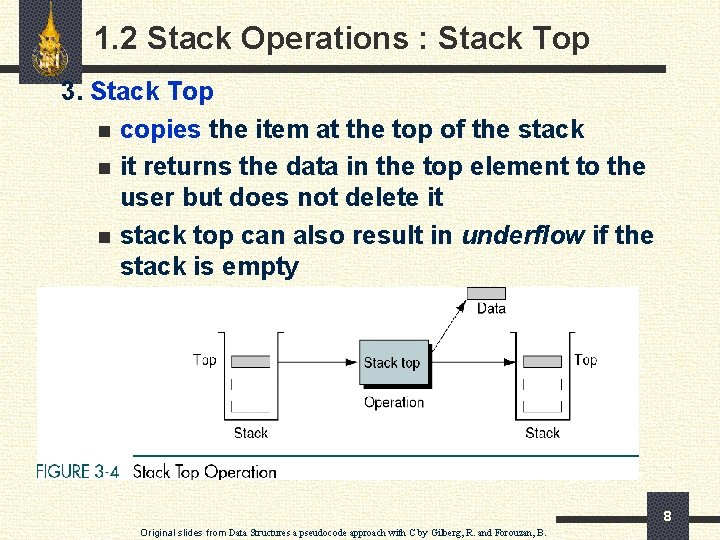 1. 2 Stack Operations : Stack Top 3. Stack Top n copies the item