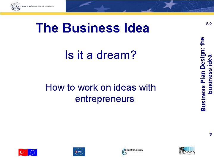 Is it a dream? How to work on ideas with entrepreneurs Business Plan Design: