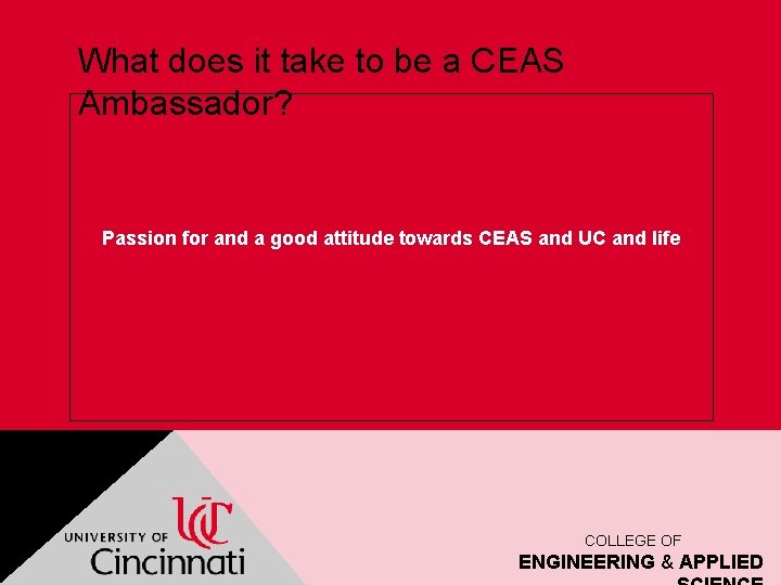What does it take to be a CEAS Ambassador? Passion for and a good