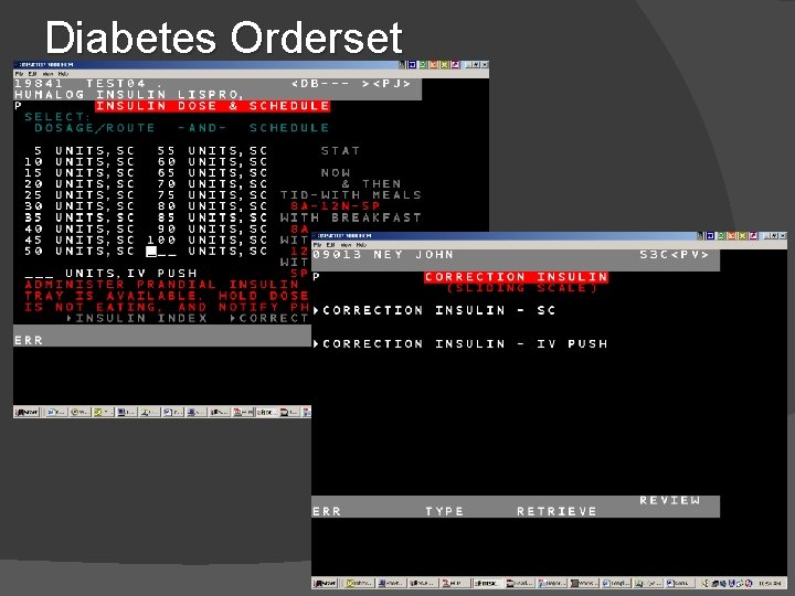 Diabetes Orderset Diabetes Orderset