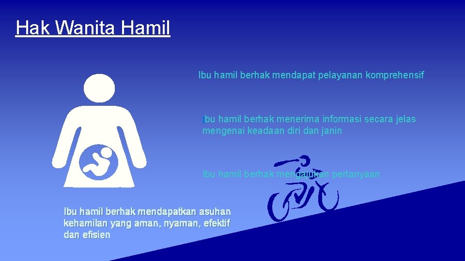 Hak Wanita Hamil Ibu hamil berhak mendapat pelayanan komprehensif bu hamil berhak menerima informasi