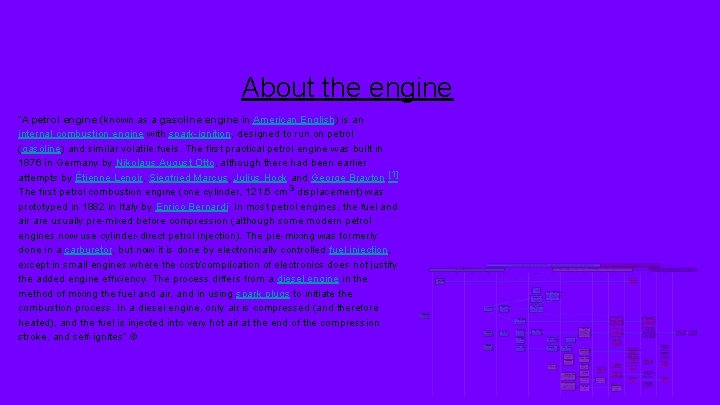 About the engine “A petrol engine (known as a gasoline engine in American English)