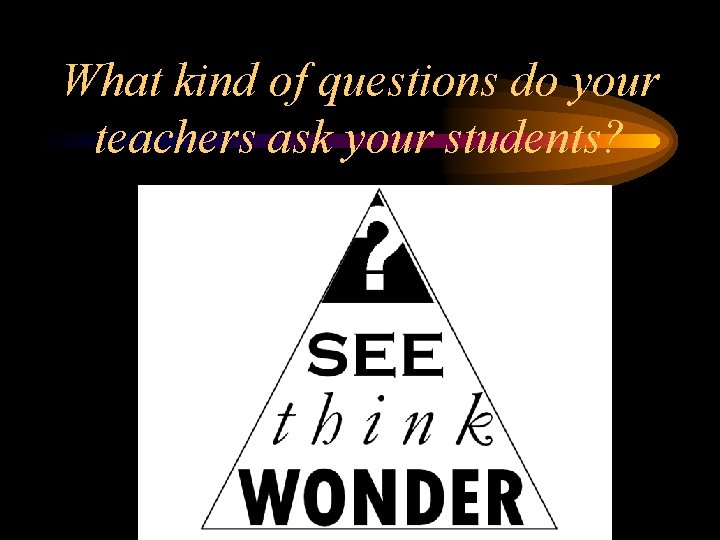 What kind of questions do your teachers ask your students? 