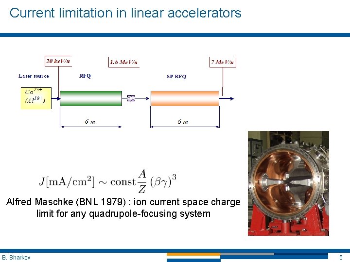 Current limitation in linear accelerators Alfred Maschke (BNL 1979) : ion current space charge
