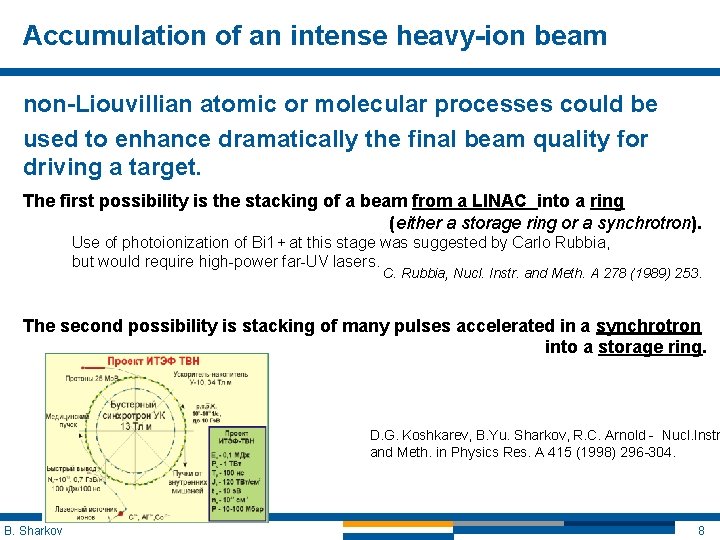 Accumulation of an intense heavy-ion beam non-Liouvillian atomic or molecular processes could be used