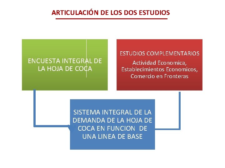 ARTICULACIÓN DE LOS DOS ESTUDIOS ENCUESTA INTEGRAL DE LA HOJA DE COCA ESTUDIOS COMPLEMENTARIOS