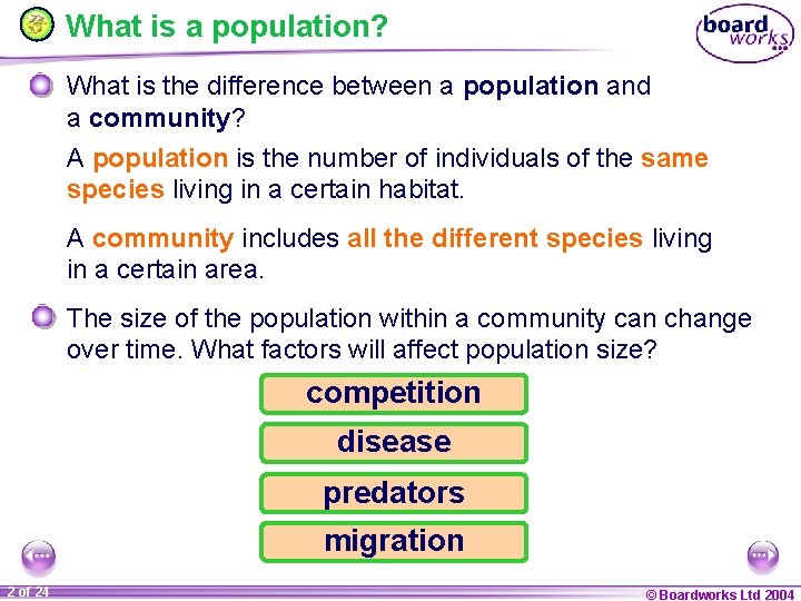 What is a population? What is the difference between a population and a community?
