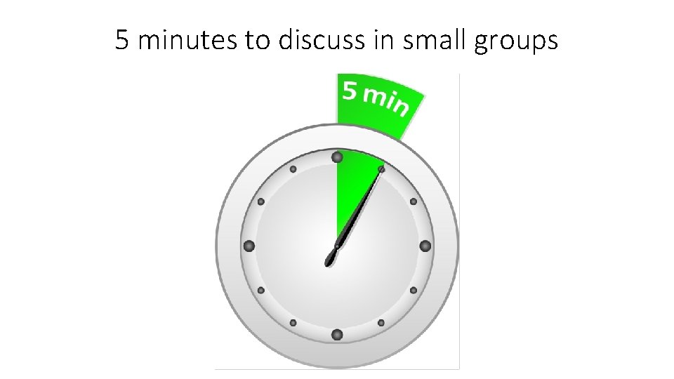 5 minutes to discuss in small groups 