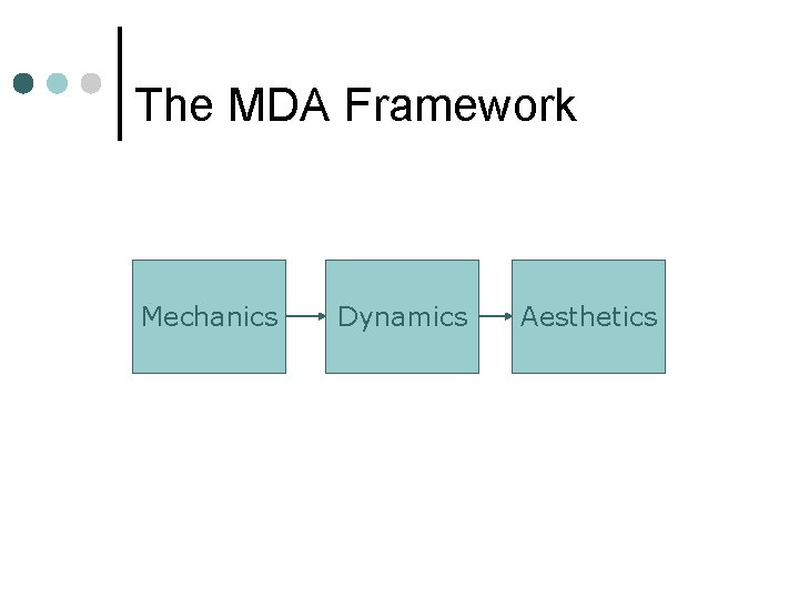 The MDA Framework Mechanics Dynamics Aesthetics 