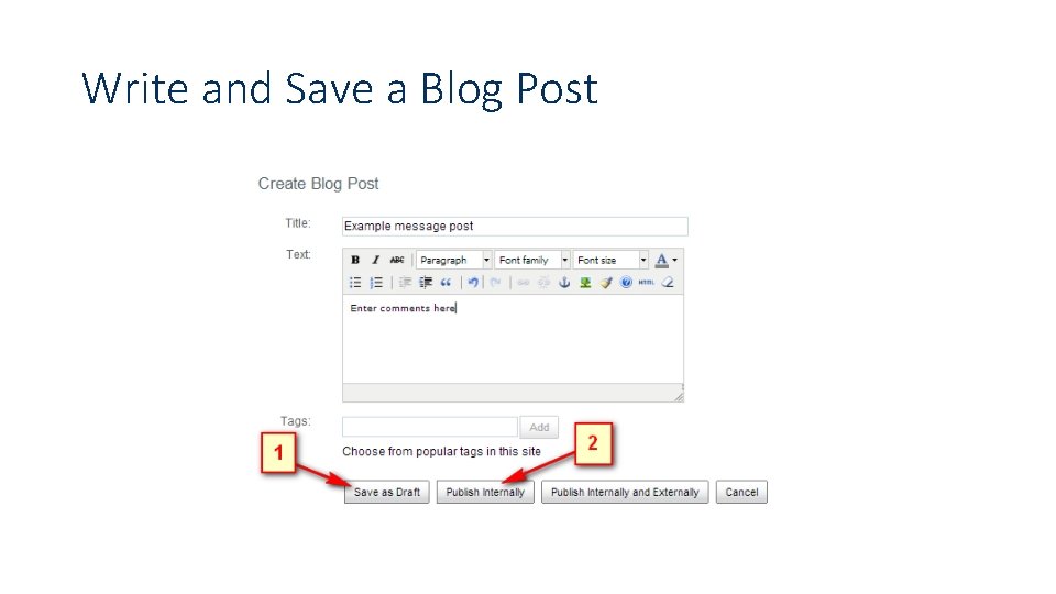 Write and Save a Blog Post 