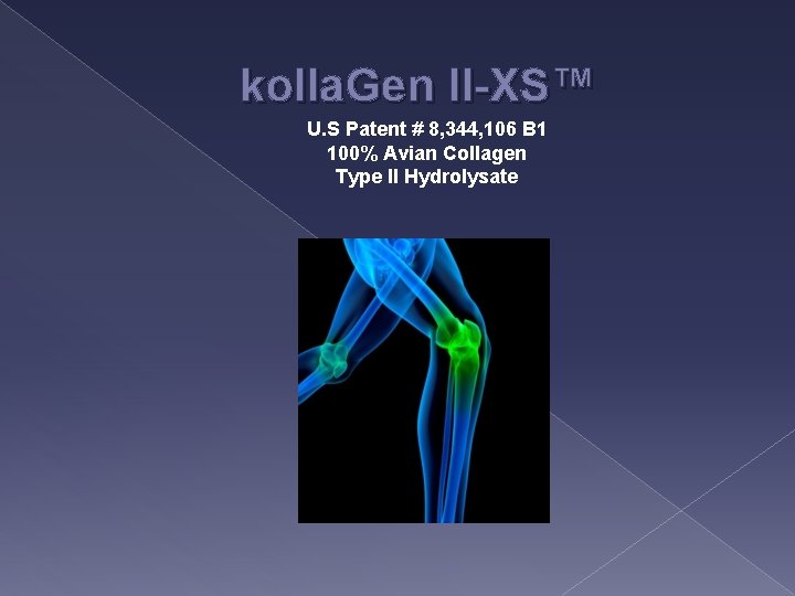 kolla. Gen II-XS™ U. S Patent # 8, 344, 106 B 1 100% Avian