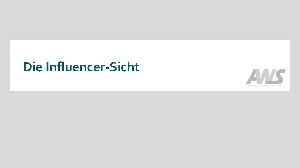 Die Influencer-Sicht 