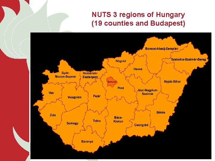 NUTS 3 regions of Hungary (19 counties and Budapest) 