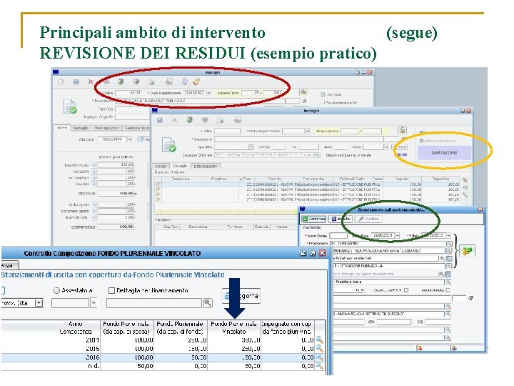 Principali ambito di intervento (segue) REVISIONE DEI RESIDUI (esempio pratico) 