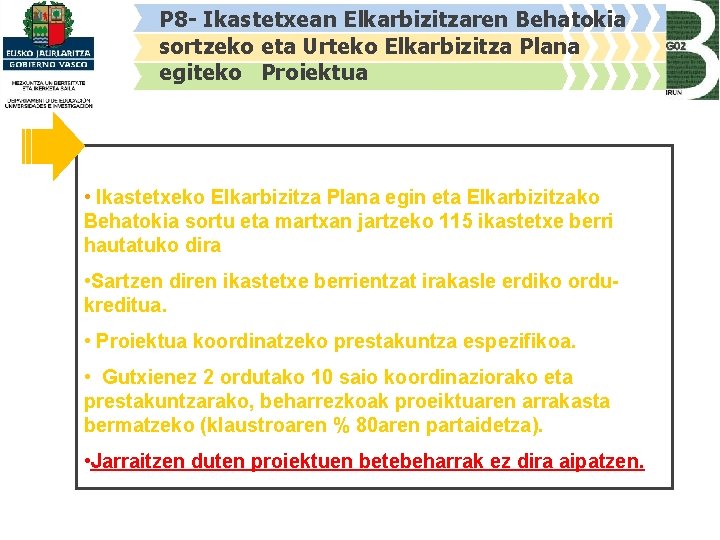 P 8 - Ikastetxean Elkarbizitzaren Behatokia sortzeko eta Urteko Elkarbizitza Plana egiteko Proiektua •