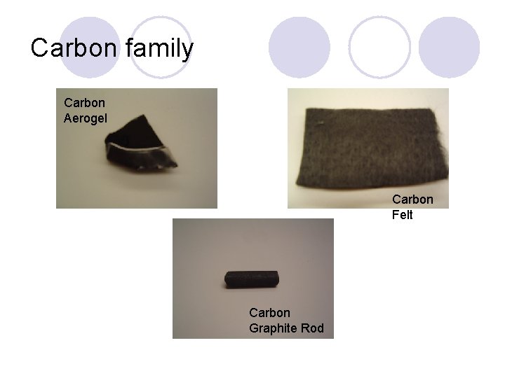 Carbon family Carbon Aerogel Carbon Felt Carbon Graphite Rod 