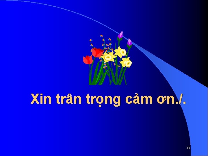 Xin trân trọng cảm ơn. /. 28 