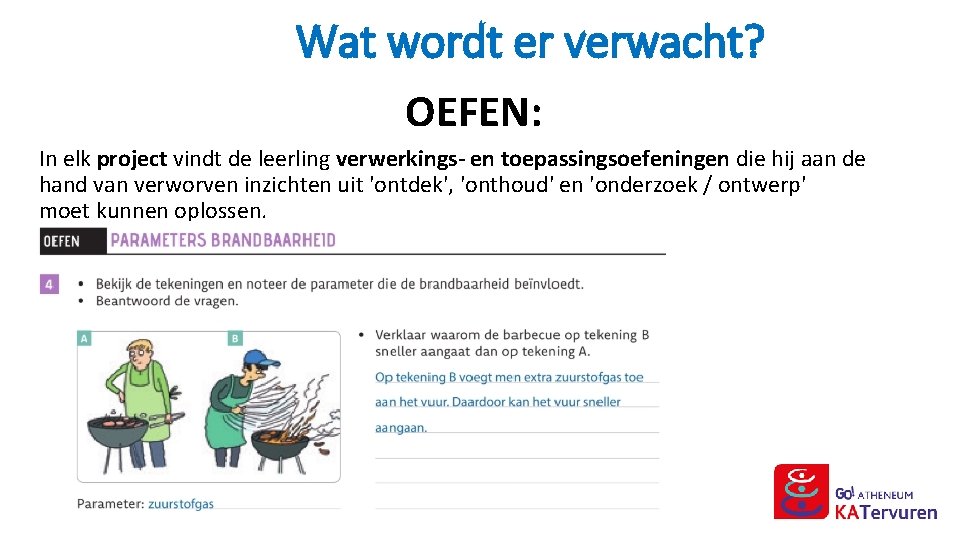 Wat wordt er verwacht? OEFEN: In elk project vindt de leerling verwerkings- en toepassingsoefeningen