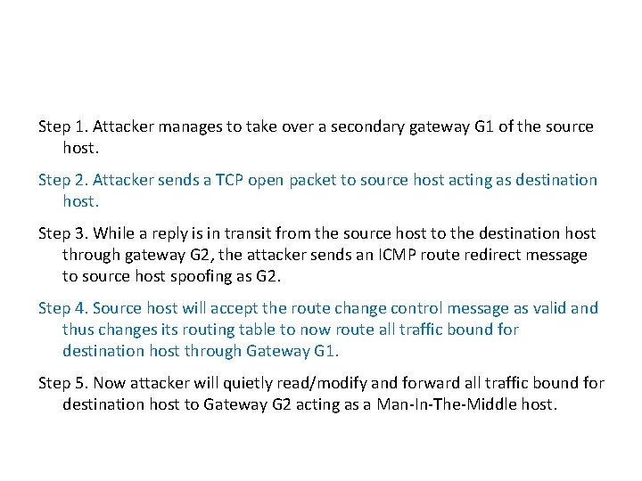 Step 1. Attacker manages to take over a secondary gateway G 1 of the Step 1. Attacker manages to take over a secondary gateway G 1 of the