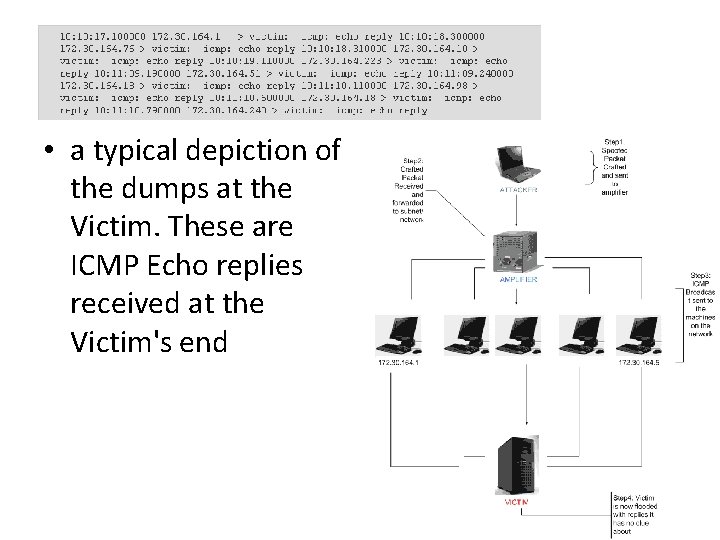 • a typical depiction of the dumps at the Victim. These are ICMP • a typical depiction of the dumps at the Victim. These are ICMP