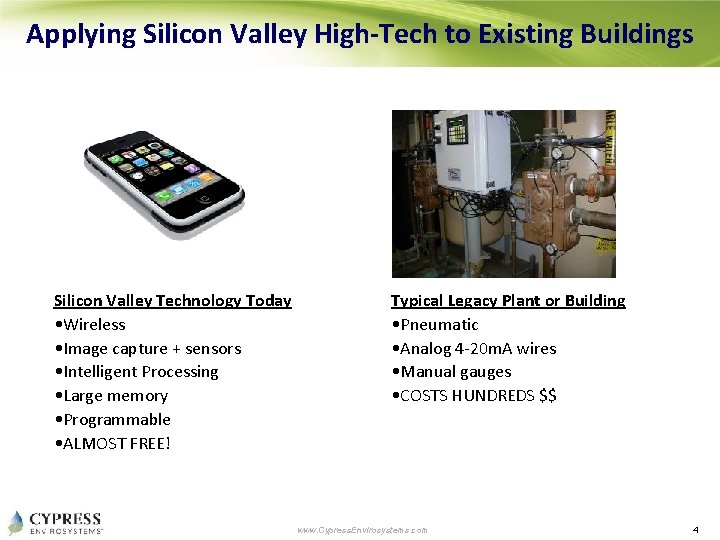 Applying Silicon Valley High-Tech to Existing Buildings Silicon Valley Technology Today • Wireless •