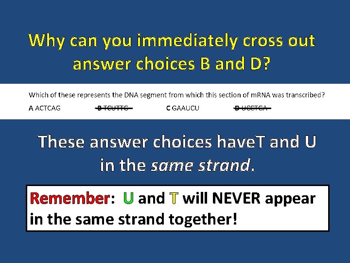 Why can you immediately cross out answer choices B and D? These answer choices