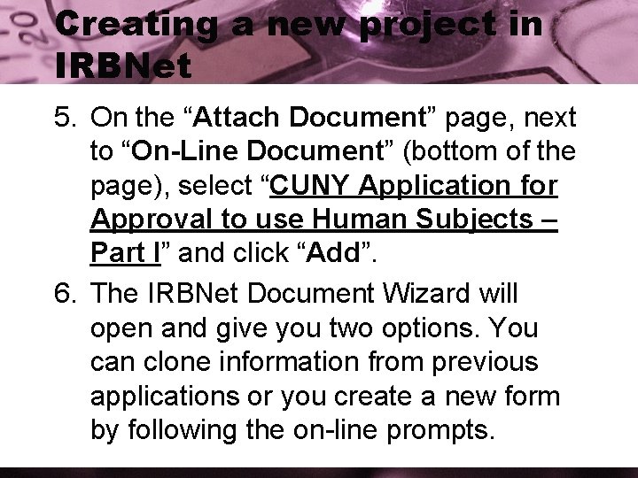 Creating a new project in IRBNet 5. On the “Attach Document” page, next to