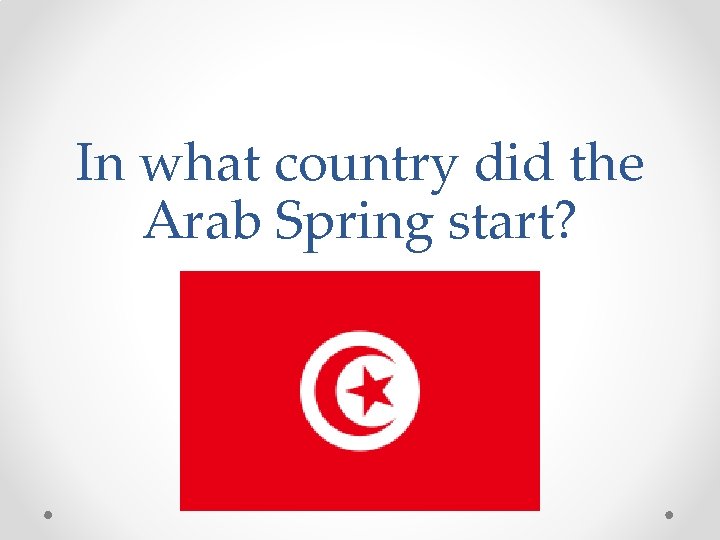 In what country did the Arab Spring start? 
