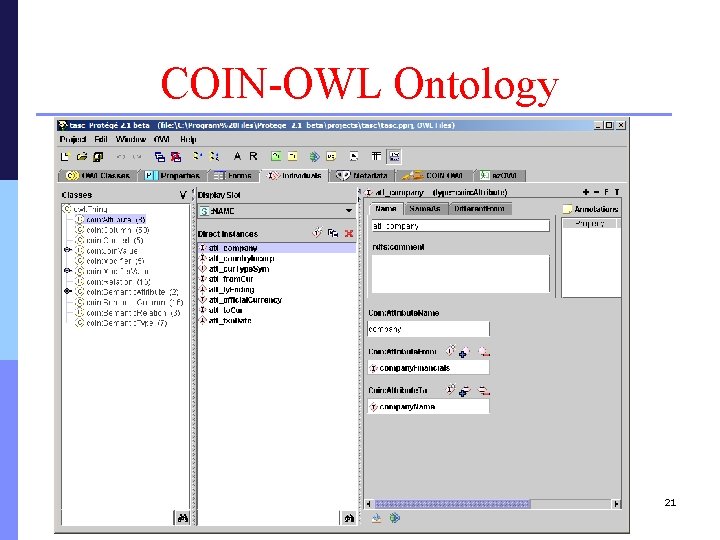 COIN-OWL Ontology 21 