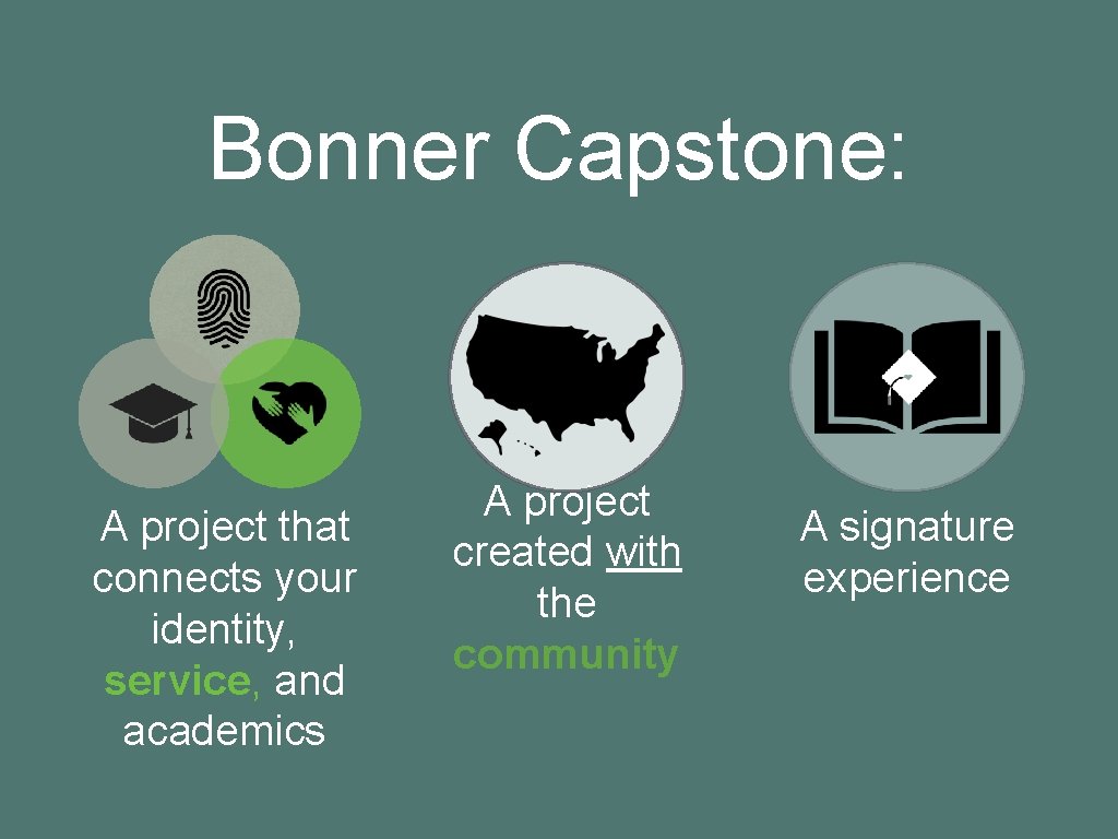 Bonner Capstone: A project that connects your identity, service, and academics A project created