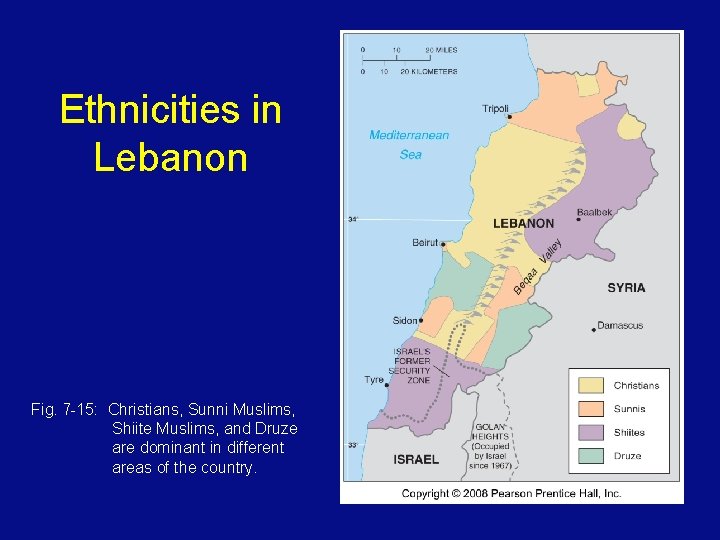 Ethnicities in Lebanon Fig. 7 -15: Christians, Sunni Muslims, Shiite Muslims, and Druze are