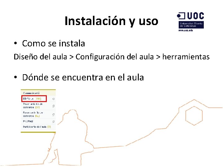 Instalación y uso • Como se instala Diseño del aula > Configuración del aula