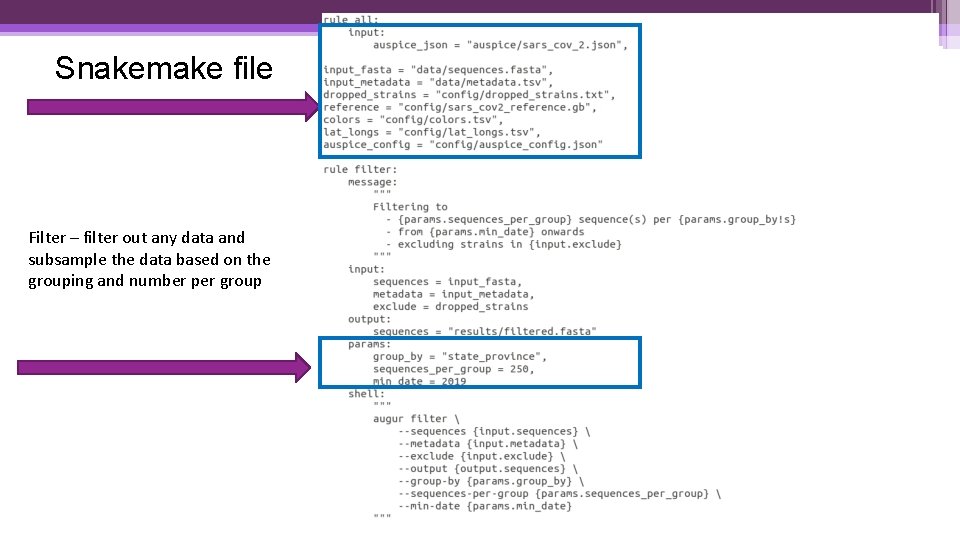 Snakemake file Filter – filter out any data and subsample the data based on