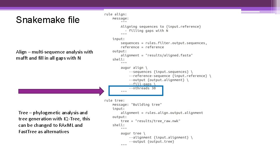 Snakemake file Align – multi-sequence analysis with mafft and fill in all gaps with