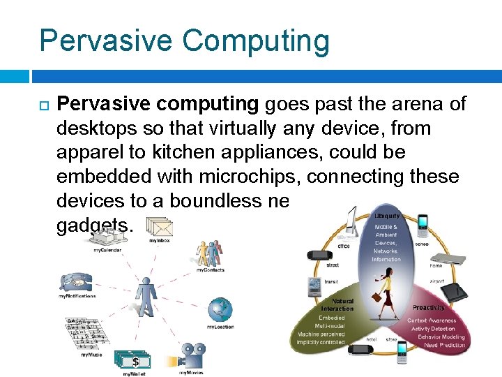 Pervasive Computing Pervasive computing goes past the arena of desktops so that virtually any