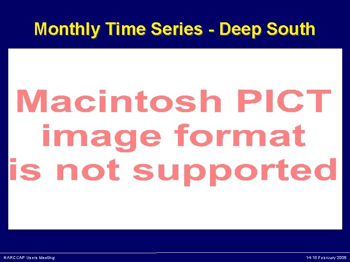 Monthly Time Series - Deep South NARCCAP Users Meeting 14 -15 February 2008 