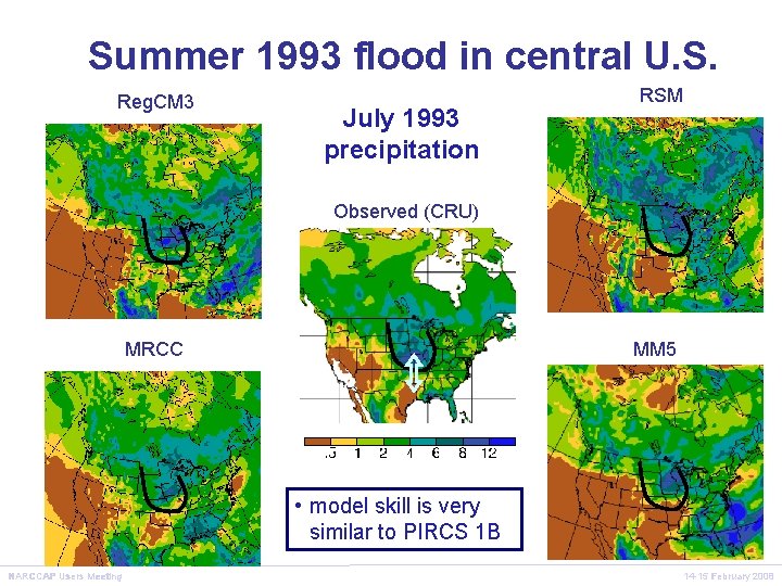 Summer 1993 flood in central U. S. Reg. CM 3 July 1993 precipitation RSM