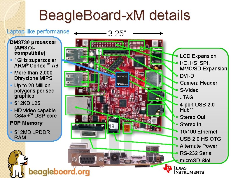 Beagle. Board-x. M details Laptop-like performance DM 3730 processor (AM 37 xcompatibile) § 1