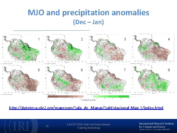 MJO and precipitation anomalies (Dec – Jan) 1 2 3 4 5 6 7