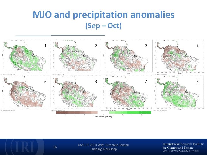 MJO and precipitation anomalies (Sep – Oct) 1 2 3 4 5 6 7