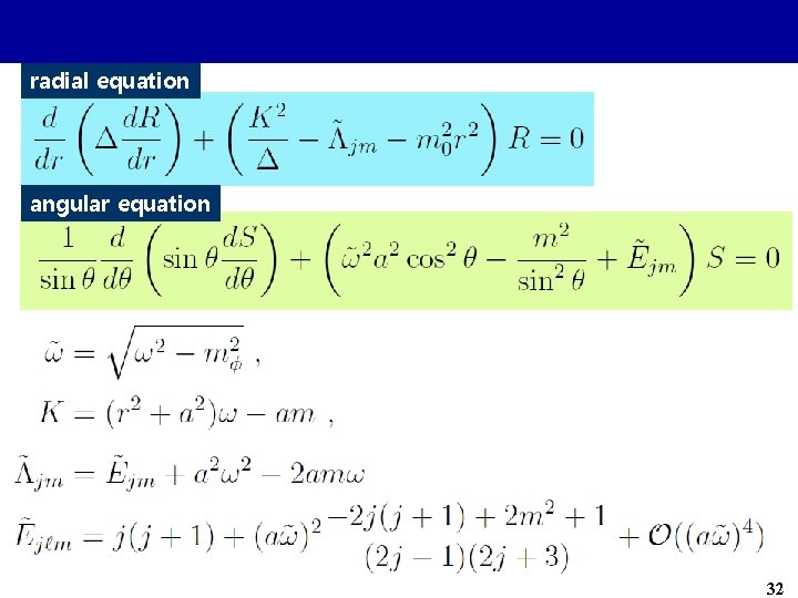 radial equation angular equation 32 