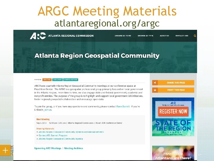 ARGC Meeting Materials atlantaregional. org/argc 