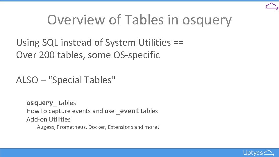Overview of Tables in osquery Using SQL instead of System Utilities == Over 200